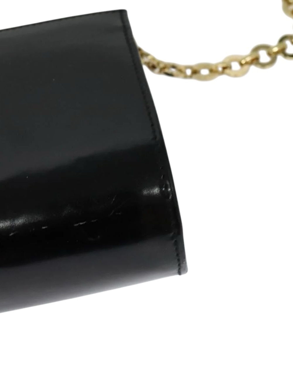 Salvatore Ferragamo Black Patent Leather Shoulder Bag Gold Hardware - Picture 7 of 10